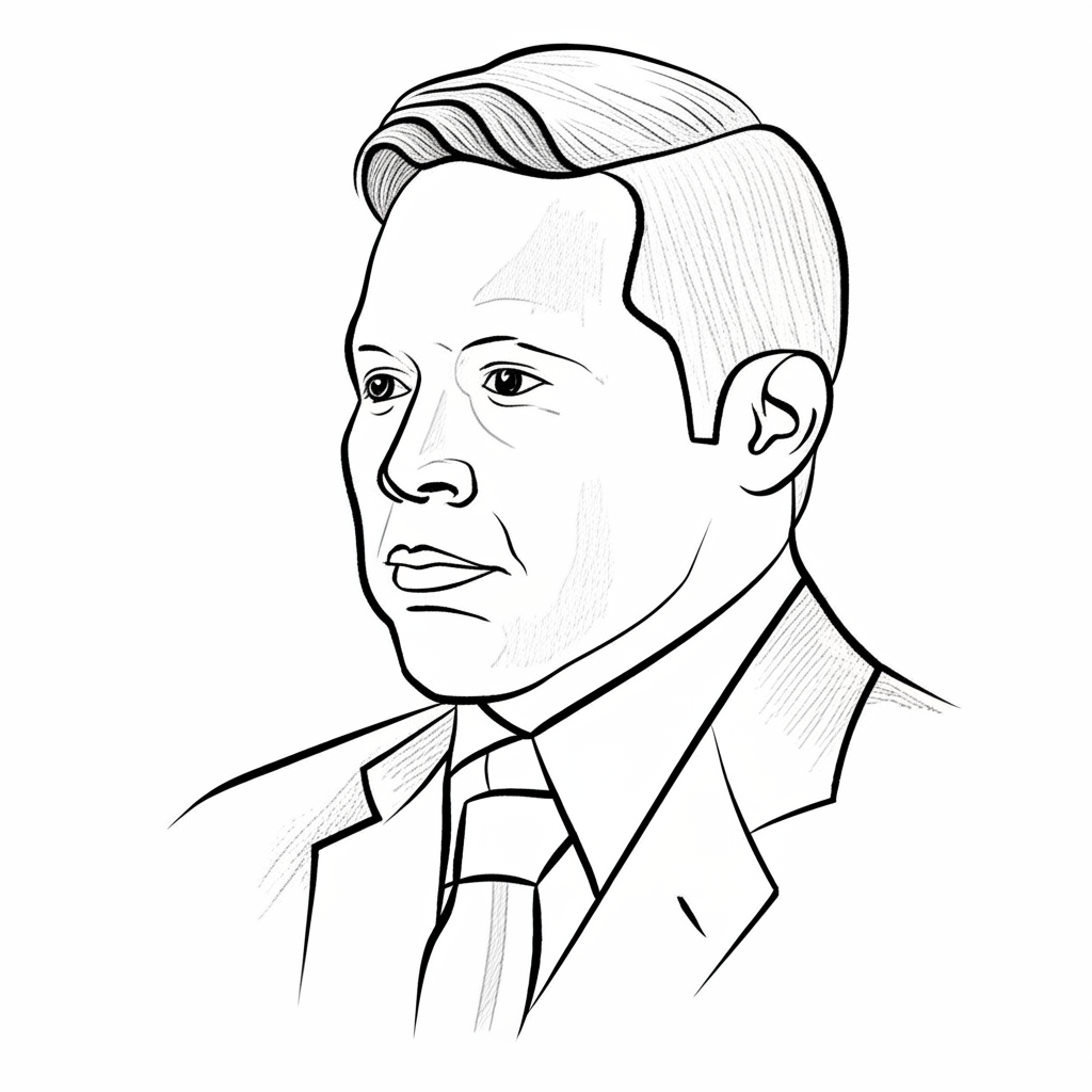 陳弘益教授素描肖像